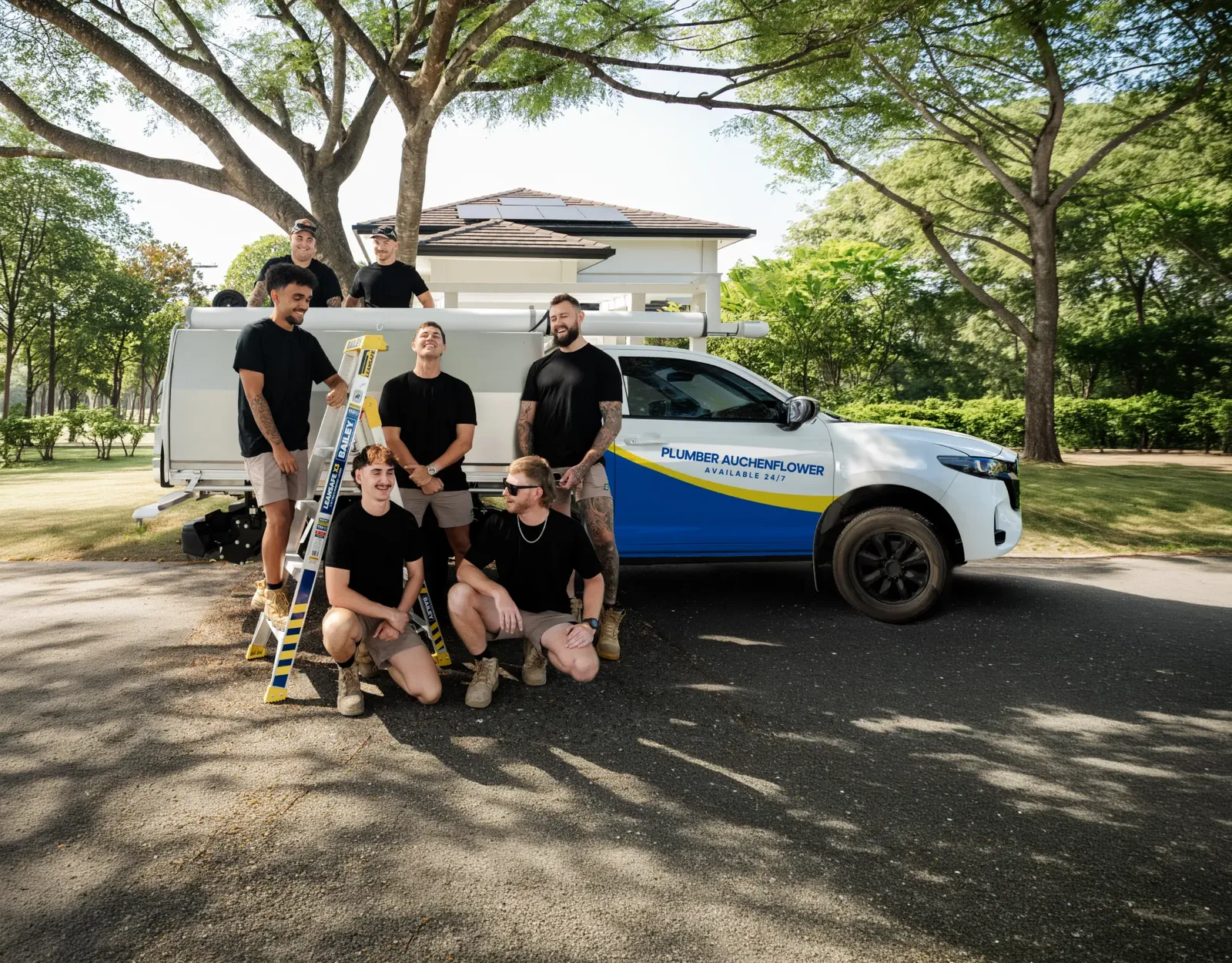 Plumber Auchenflower ute and team