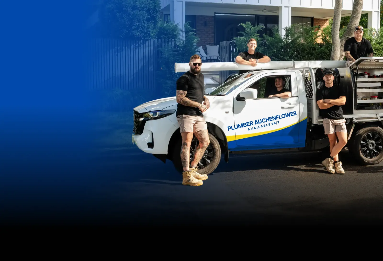 Plumber Auchenflower team with the ute